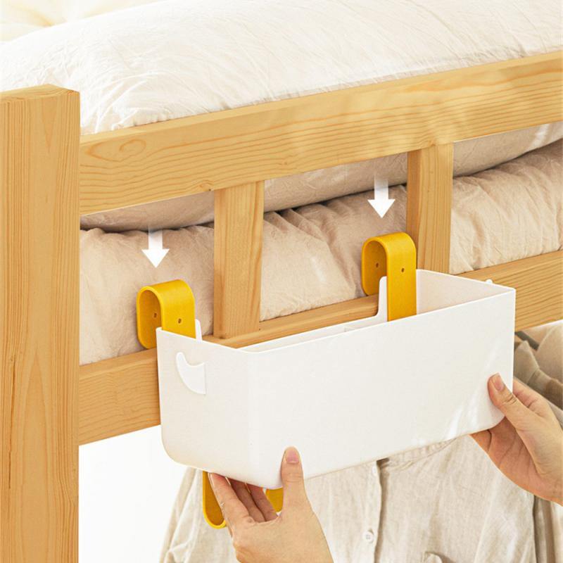 Storage Box Space-saving Easy To Install Multifunctional Home Storage Bedside Organizer Stable Bedside Hanging Basket