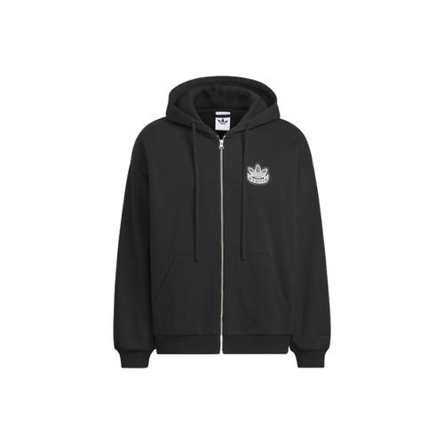 adidas Originals sporty hooded comfortable jacket, unisex, black L чёрный