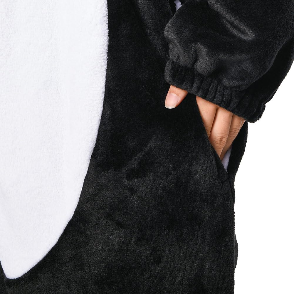 OLAOLA Penguin Kigurumi Pajamas for Animal Warm Fluffy Cold Cute Adults, Costume, Loungewear, Flannel, Protection, Unisex, (Size L, 175-185)