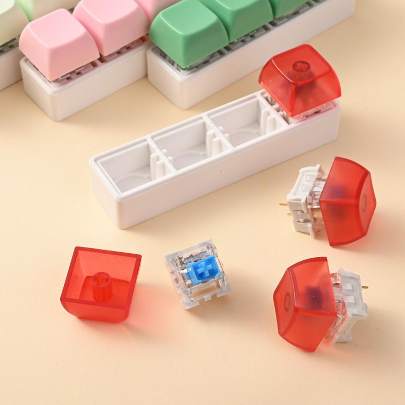 4 Keys Button Keycap Stress Relief Adult Fidget Toy Keychain 4 Keys Keyboard Fidget Gadgets Toys Diy Keyboard Keychain Toys