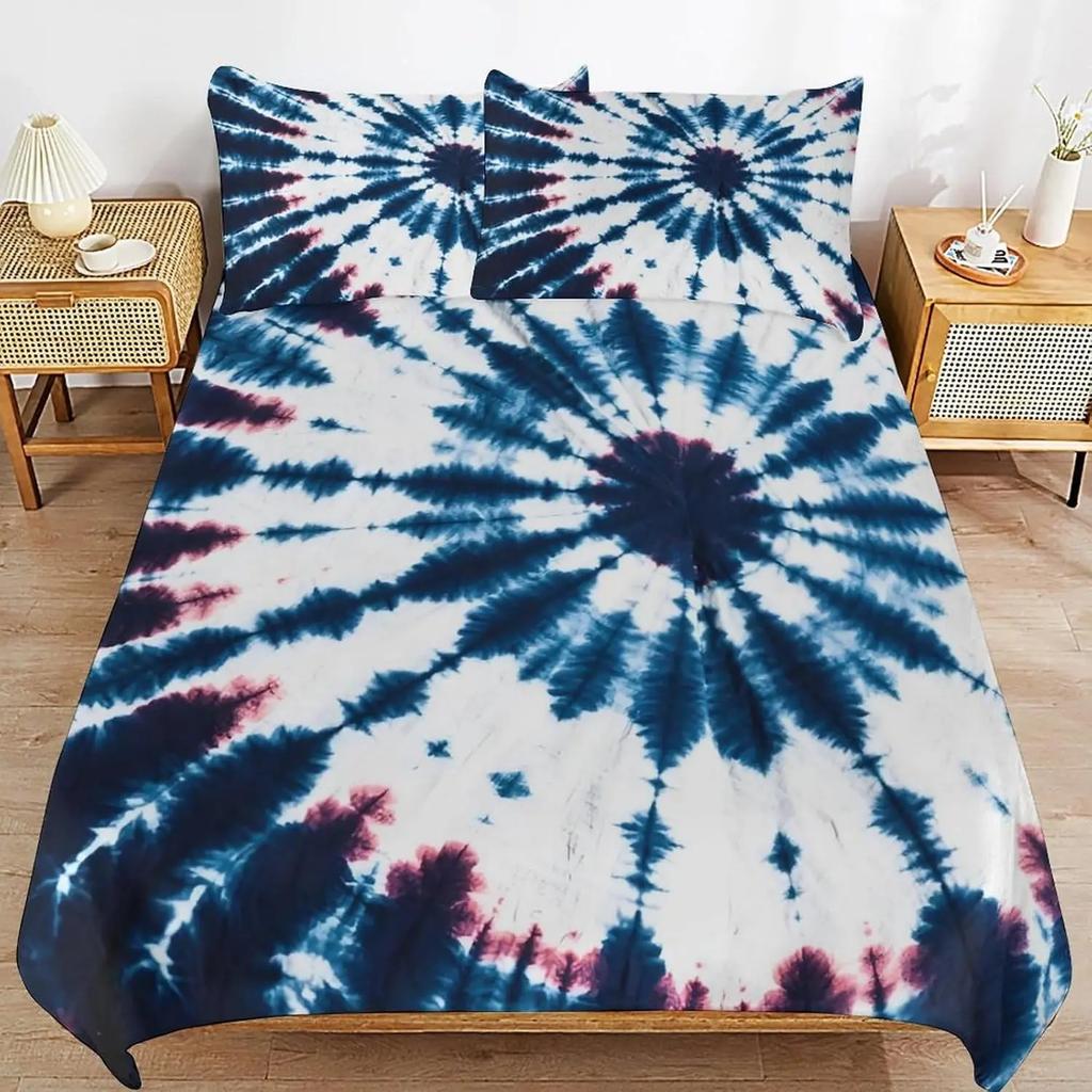 Soft Microfiber Duvet Cover Set 2Pcs,Rainbow Tie Dye Quilt Cover Bedding Set Bed Covers And Pillowcase 75*50 With Zipper Closure