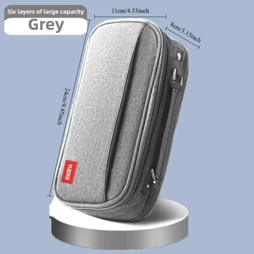 Multi Layer Partition Stationery Bag Large Capacity Pen Bag Simple Pencil Case