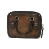 Used Anjou Nano Scritto Leather Pouch 11828 7922 Mini Body Bag/Waist Bag Calligraphy Cacao Men's from Japan AUTHENTIC