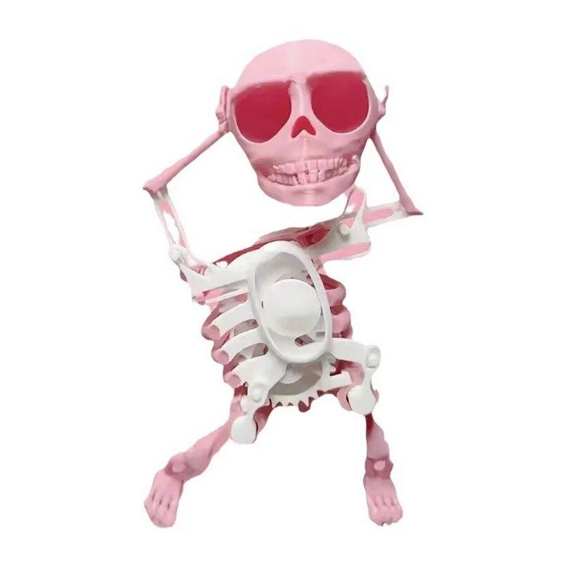 3D Skeleton Toy Fun Dancing Skeleton Toy Swinging Skeleton Toys Stress Relief Toys Manual Wind-Up Rocking Toy for Decorating