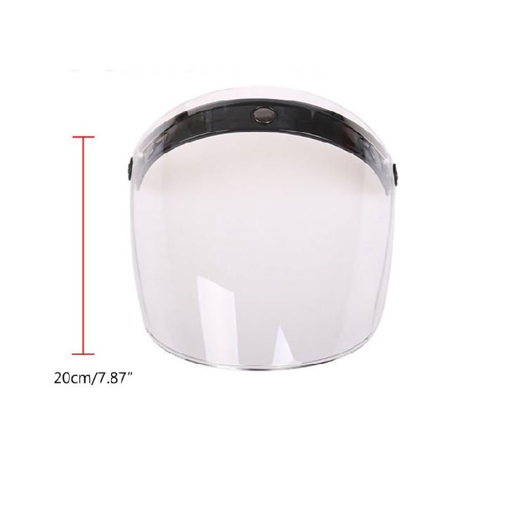 3-snap Open Face Helmet Bubble Visor for Sun Shade Protector for Motorcycle Ridi