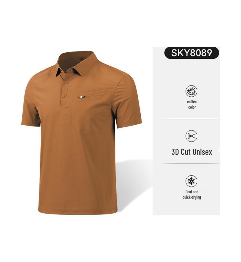 

Cool Quick-dry Unisex Outdoor Workwear Polo Shirt, Short Sleeve Lapel T-shirt XL