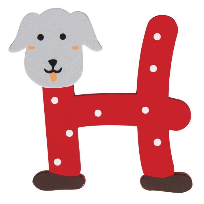 Alphabet en bois pour prénom d'enfant 5 cm Lettre H