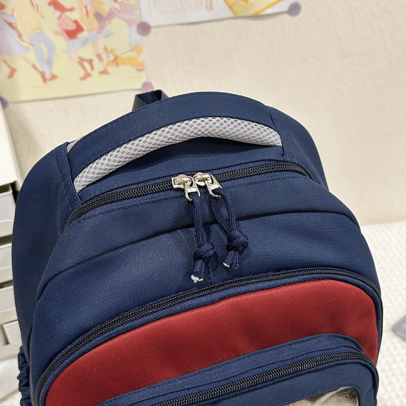 Color Block Backpack Large Capacity Student Schoolbag