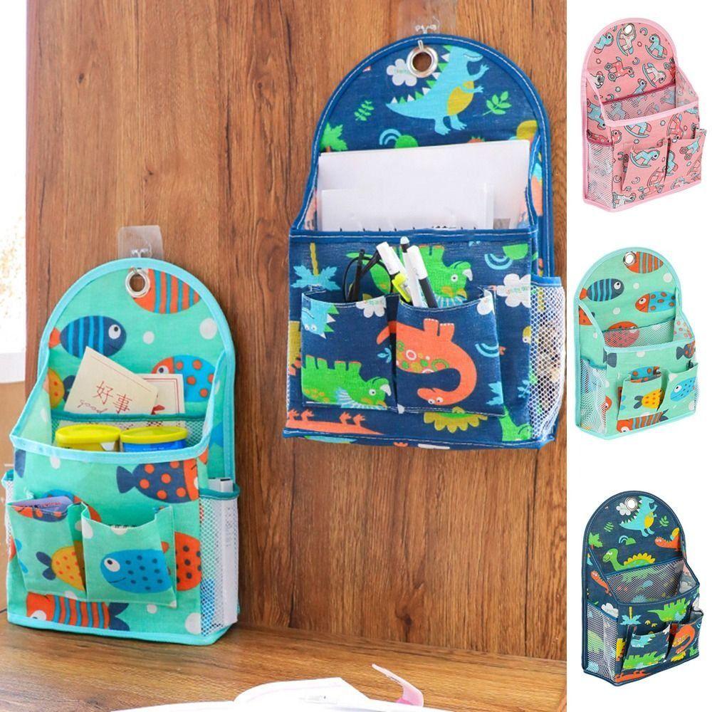 

Cotton Linen Wall Mounted Hanging Storage Bag Moisture-proof Large Capacity Magaziner Storage Pocket Breathable Waterproof синий
