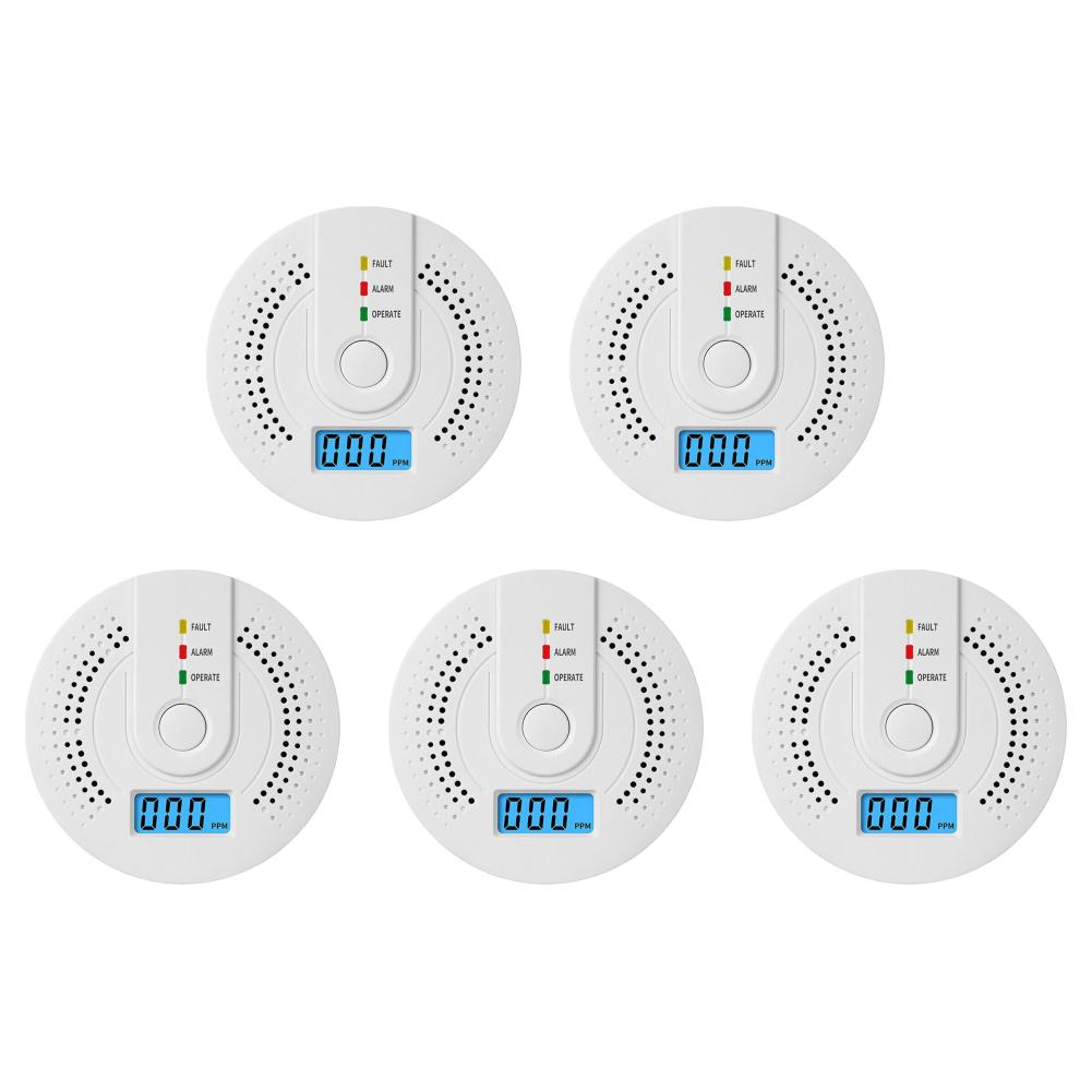 Smart Carbon Monoxide Detector Alarm Sound Warning LCD Digital Display Home Indoor Real-Time CO Monitor Poisoning CO Gas Monitor