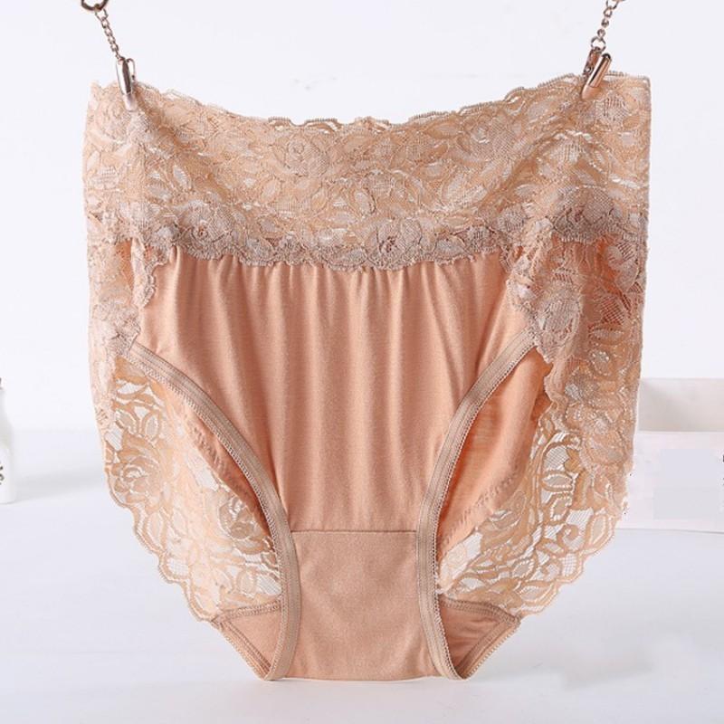 Large Size M-3XL Modal Panties High Waist Women Sexy Lace Underpants Female Briefs Underwear 11 Colors