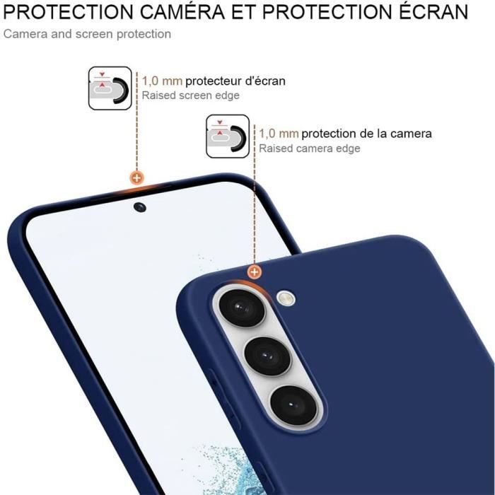 Coque pour Samsung Galaxy S23+ (S23 Plus), Silicone Liquide Antichoc Slim Protection Bleu