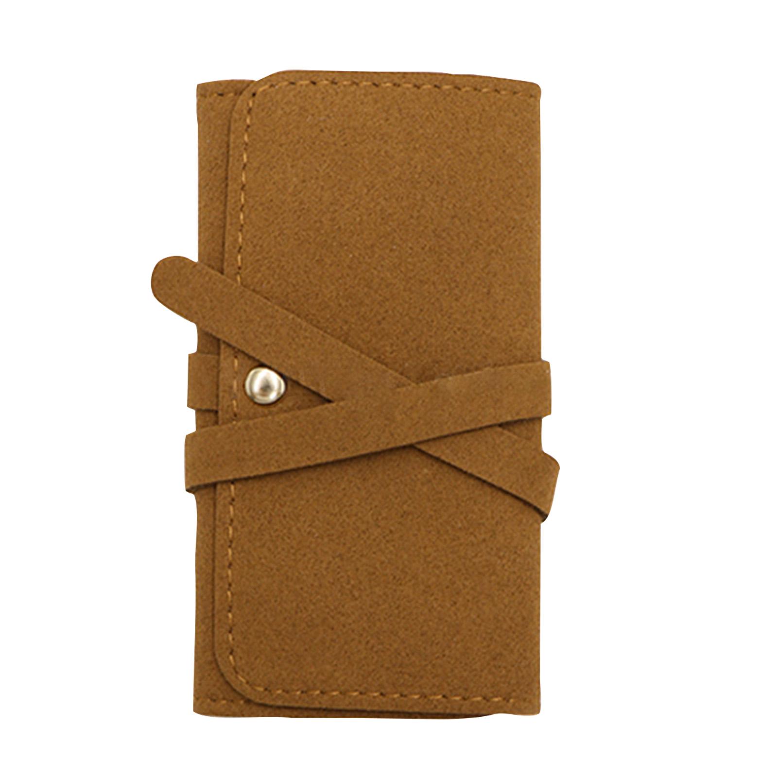 

Thickened Microfiber Jewelry Bag Multifunctional Earring Ring Storage Roll Bag Portable Jewelry Bag One Size коричневый