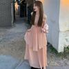 French Hepburn Premium Pink Suspender Neck Dress Female Design Celebrity Pleated Dress Dress