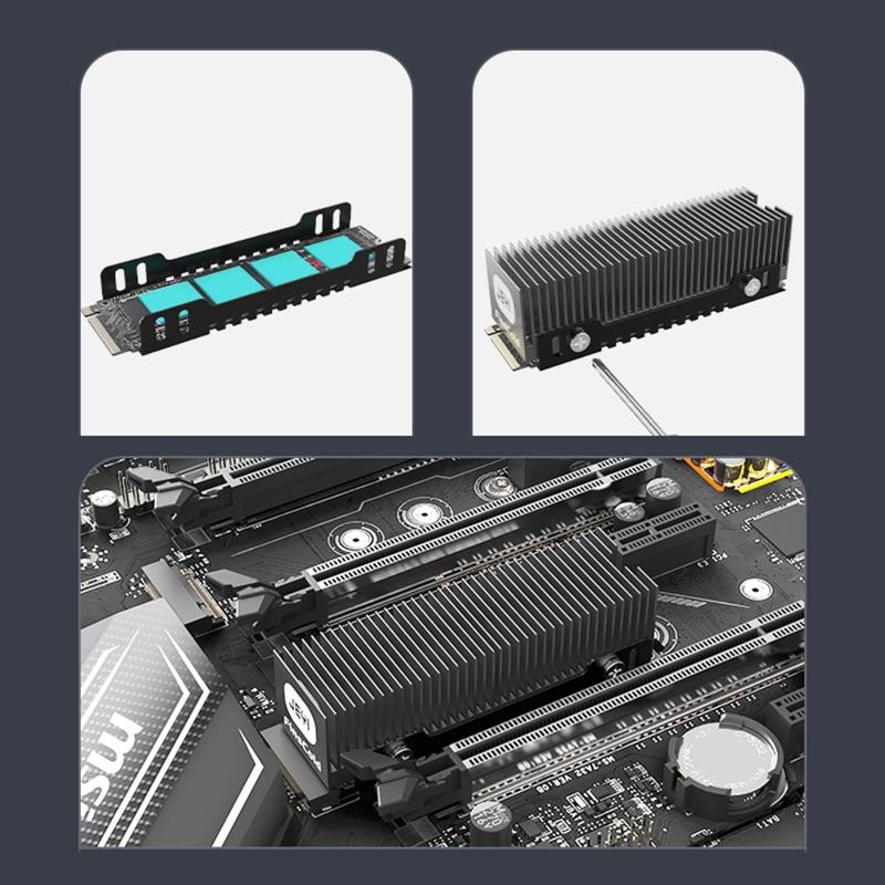 For M.2 SSD NVMe Heat Sink  2280 Solid Hard Disk Aluminum Heatsink with Thermal Silicone adscomputerCooler Radiator