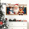 Christmas Party Supplies for Walls Wall Stickers, Santa Claus Reindeer And Snowman Decals with Photo Frame Design, Removable PVC Self-adhesive