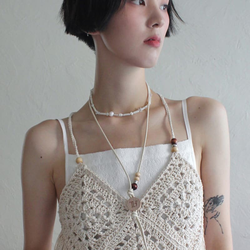 Rubati Mother of Pearl+Crystal Necklace