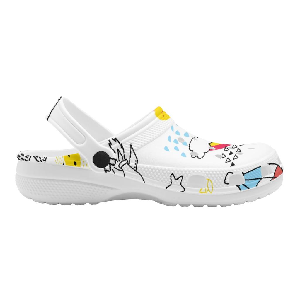 Cartoon Printed EVA Casual Clogs for Women Men Soft Sole Flexible Breathable Slip On Sandals Slippers Summer Daily Leisure Shoes