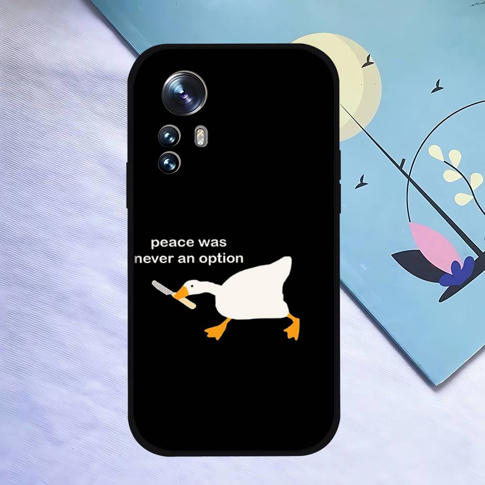 

Funny Duck Phone Case For Slim Black Xiaomi 11 12 Redmi Note 11 5G 8T 9A 9 10T Note 8 9 12S Ultra Shockproof Protection Redmi Note 8 Pro