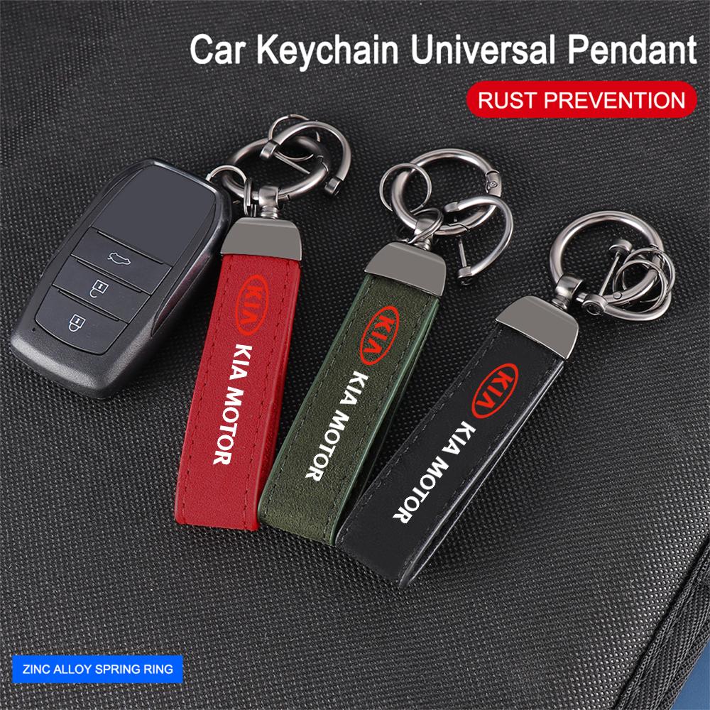Man Women Leather Logo Car Keychain Keyring Key Accessories For KIA Ceed Sportage Rio 3 Proceed K5 Sedona Forte Cerato Venga yngc90