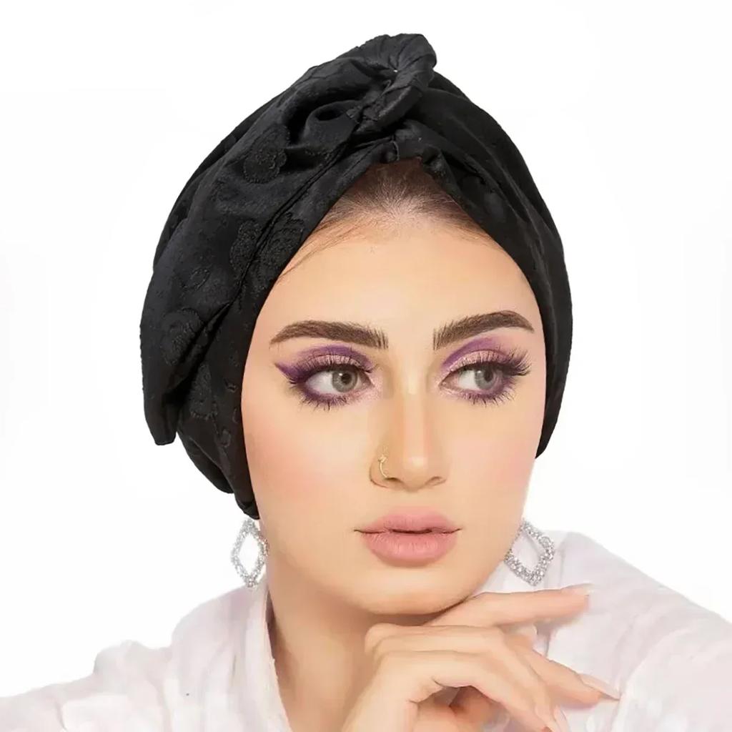 Women Sequin Knotted Turban Indian Hat Muslim Hijab Beanie Bonnet Hair Loss Headscarf Chemo Cap Headwear Bandanas Turbante Mujer