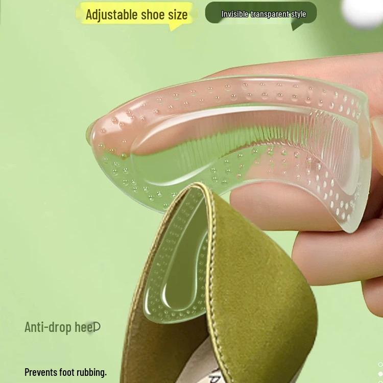 Gel Anti-Wear Half Insole: Soft, Invisible, Anti-Drop Heel Stickers with Granule Massage and Adjustable Self-Adhesive Design.