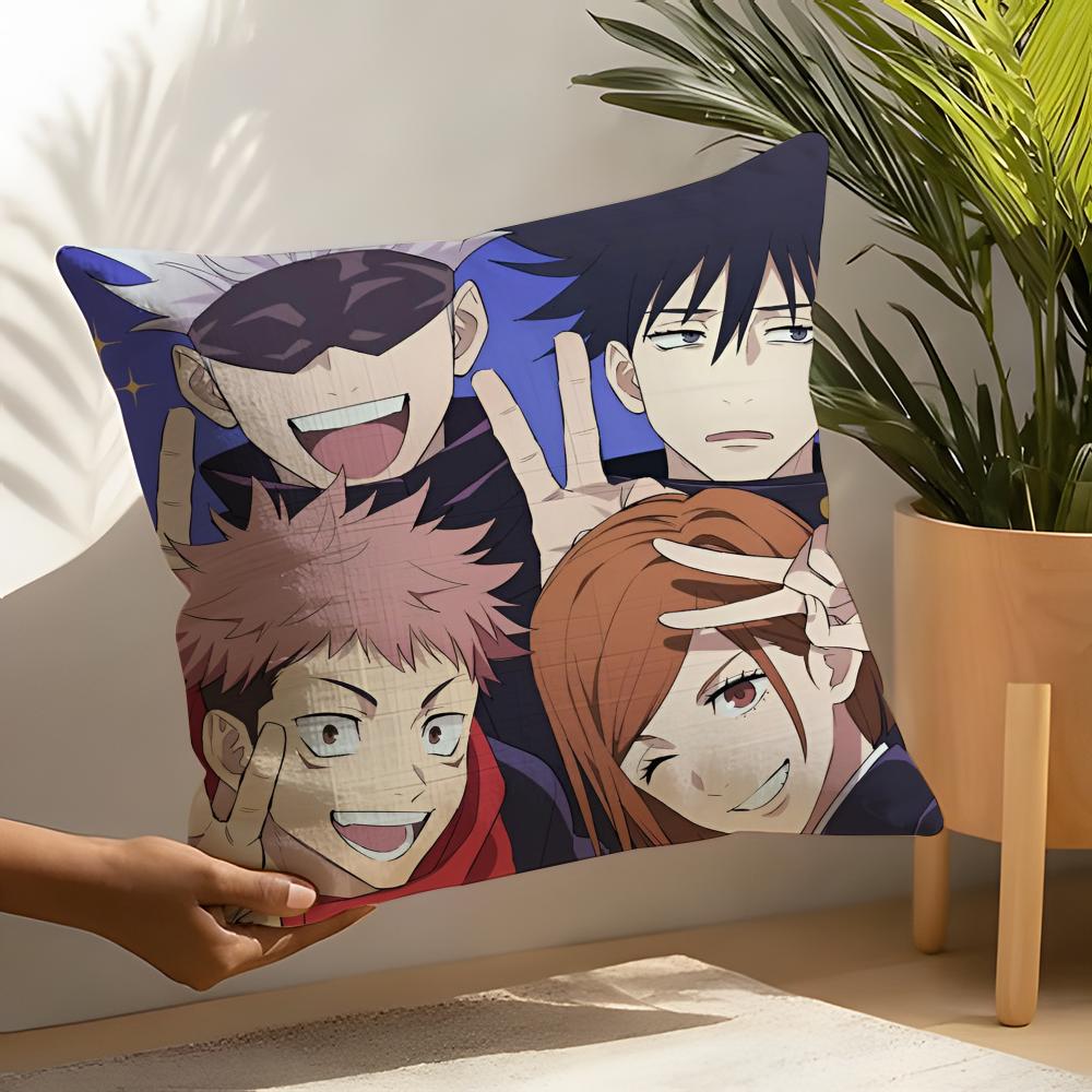 Jujutsu Kaisen Pillow Case Linen Cushion Covers For Decorative Sofa Home Pillows Case Car Chair Pillows Cases