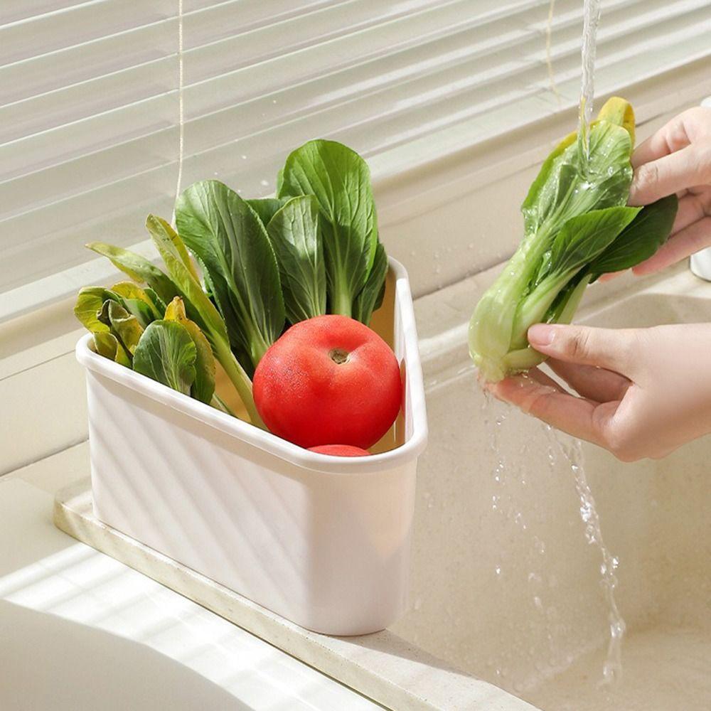 Non-Slip Sink Storage Rack Triangular Sink Drainer Modern Sink Drain Basket for Kitchen Utensil