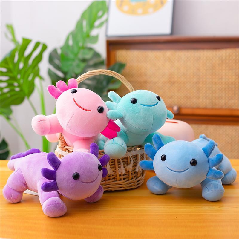 Salamander Doll Lying Down Plush Toy Hexagonal Dragon Color Grab Machine Doll Doll Figure Gift Wholesale