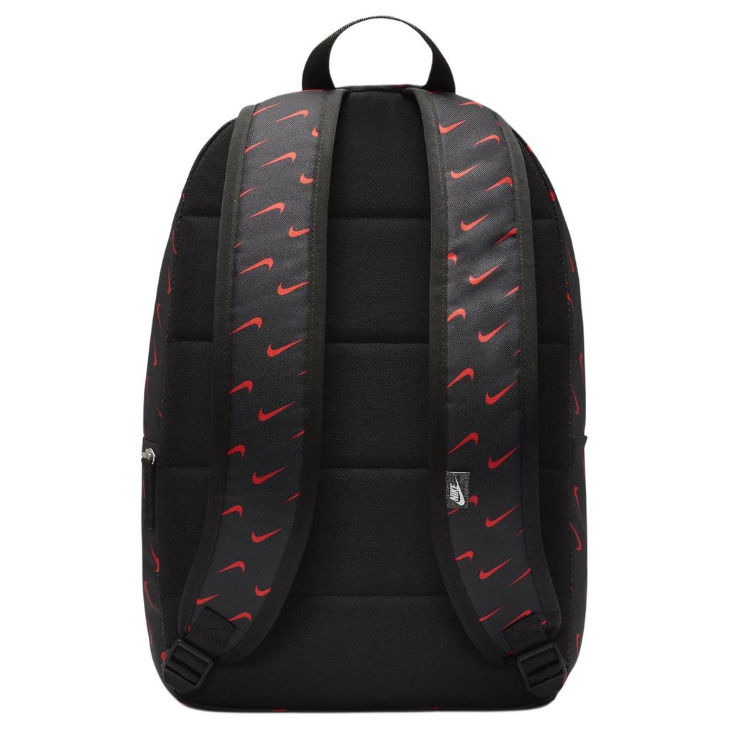 Nike Logo Print Zipper Closure Polyester Backpack Women Backpacks Black Red HF6995-010