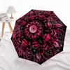 1pc Pink Floral Design Automatic Open/close Folding Umbrella, Compact Portable Travel Umbrella, Perfect Birthday/Christmas, Cute Umbrella, D