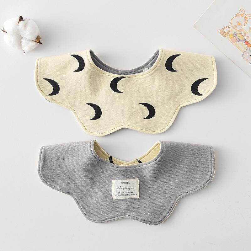 Korean Style A-Type Pure Cotton Double-Sided Baby Bib for 0-2 Years