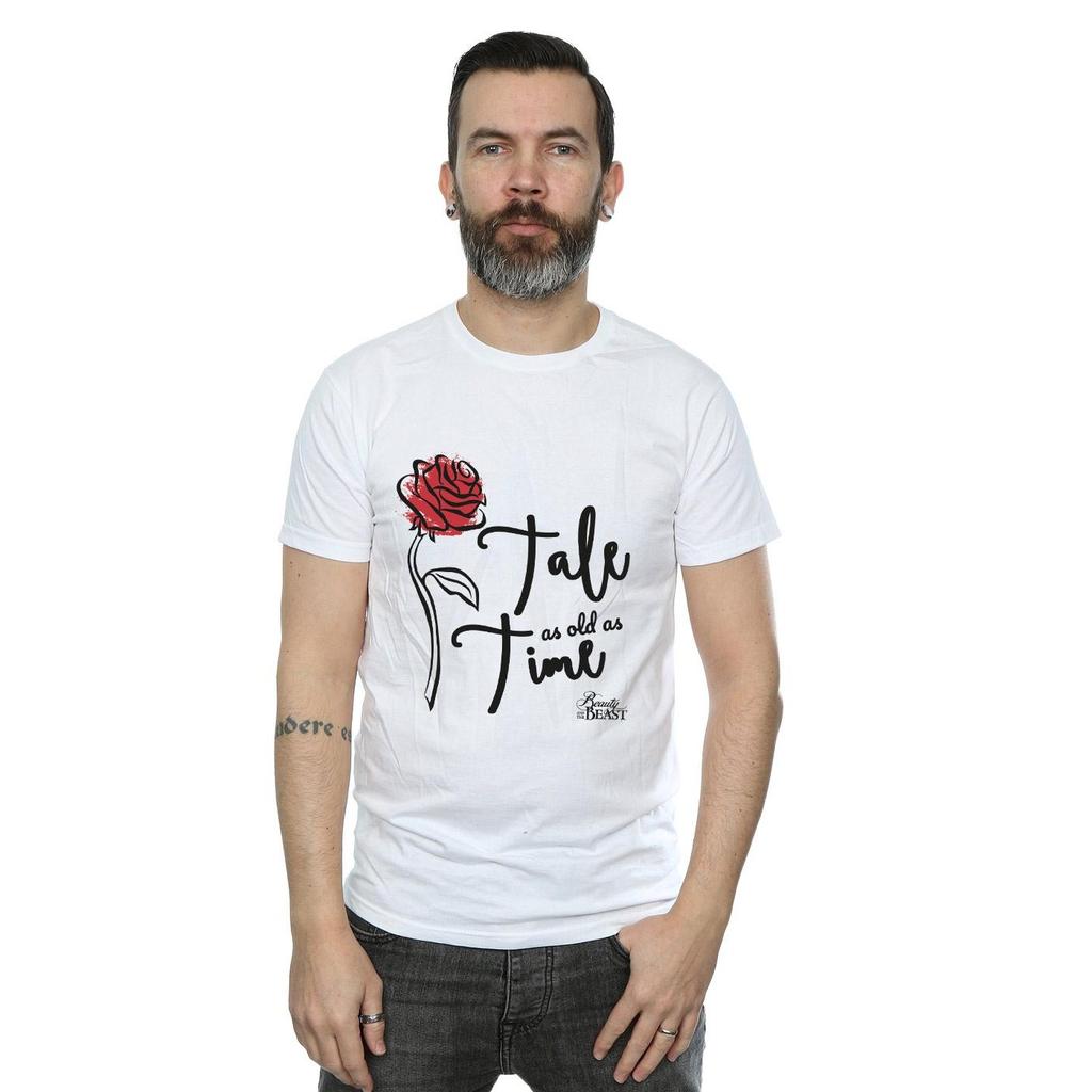 Disney Mens Tale As Old As Time Rose T-Shirt