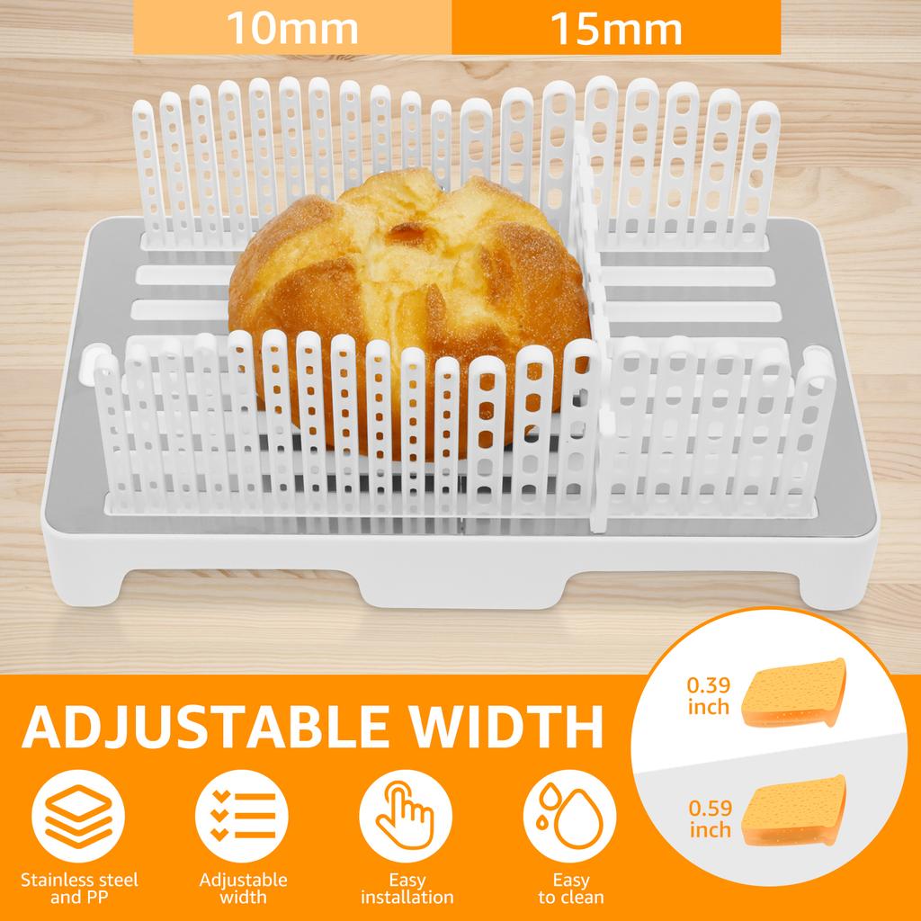 Bread Slicer Width Adjustable Bread Slicing Guide Detachable Slicer with Uniform Slices Kitchen Baking Tools Bread Cutting
