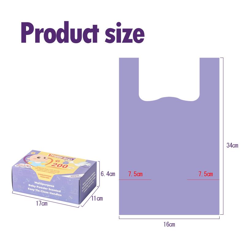 100/200Pcs Portable Garbage Bag Disposable Nappy Bags Scented Hygiene Bags For Diaper Disposal Or Feminine Products