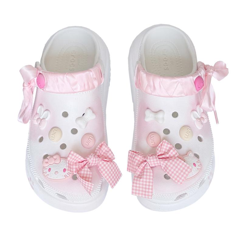 Crocs Crush Clog Moon Mail Pink Kitten EVA Cute Cute Pet Travel Fashion Versatile Commuting Daily Hole Shoes Unisex Pink