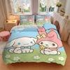 3pcs Cinnamoroll, My Melody Breathable Polyester Bedding Set Soft Duvet Cover and 2 Pillowcases,Suitable for All Seasons, 082603b
