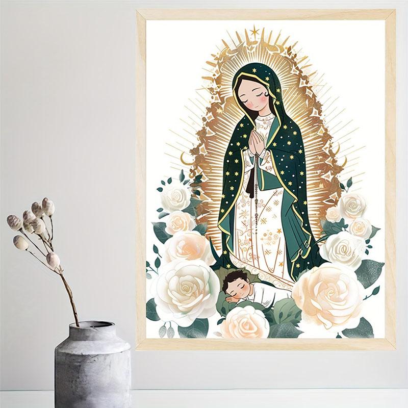 1pc Vintage Virgin Mary and Jesus Canvas Christian Faith Poster Home Wall Art, Vintage Living Room Kitchen Bathroom Decor