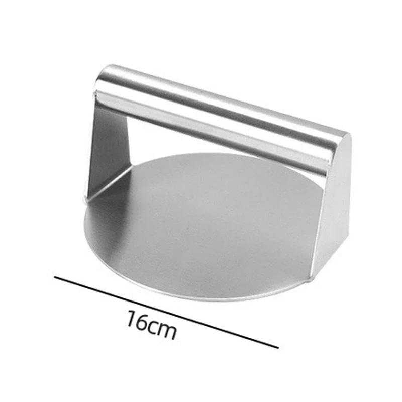 Burger Press Stainless Steel Non-Stick Meat Beef Grill Round Square Hamburger Smasher for Patty Maker Barbecue Cooking Supplies