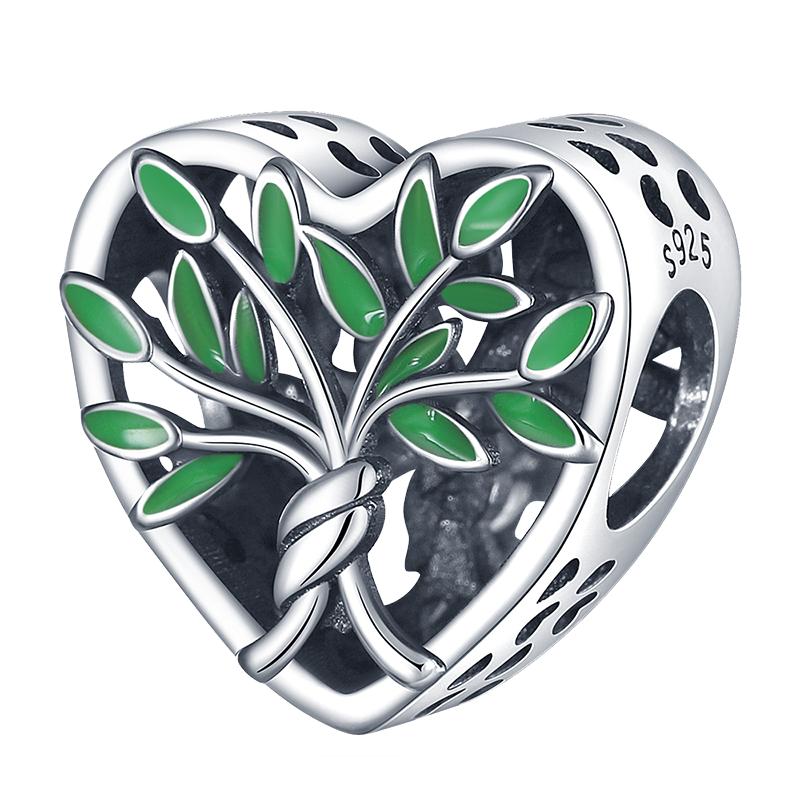 Copper Green Series Four Leaf Clover Lucky Butterfly Pendant Fit Original Bracelet Charm Beads Diy Jewelry