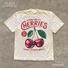 Vintage Cherry Cottagecore Shirt, Fruit T-Shirt for Women Men, Retro Vegan Tee, Farmers Market Top, Botanical Garden Gift for Her Him