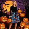 Women's Halloween Printed Long Sleeve Dress Round Neck Casual Dress