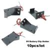10pcs/lot 9V Battery Clip Holder 9V DC Battery Case connector Box 2pin DIY repair with wire leads for soldering connecting