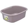Iwasaki Kogyo Washtub, Oval, Beige Gray, 29cm Wide X 38.5cm Deep X 14cm High, K-1649 BG, Made In Japan