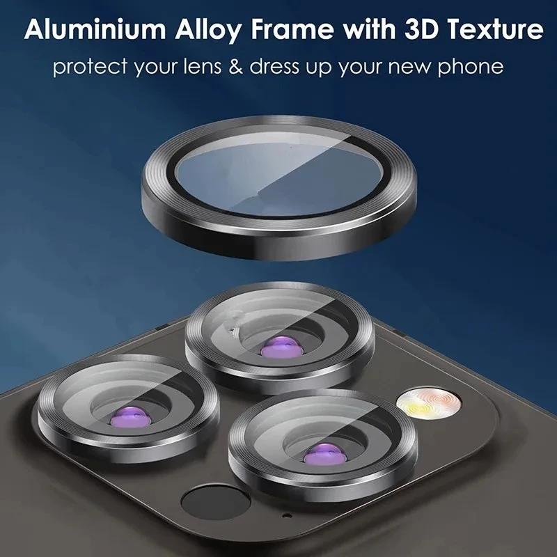 3PCS Camera Lens Protector For iPhone 17 Pro Max 17Pro 17Air Metal Ring Protector Glass For iPhone 14 15 16 ProMax Camera Lens