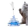 Cat Toys for Indoor Cats Pet Cat Turntable with Teaser Stick Kitten Roller Interactive Track Balls Tower for Hunting Exercising Indoor Play Greater