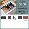Black Nano 304 Stainless Steel Kitchen Sink: Large Single Bowl Vegetable Washing Basin