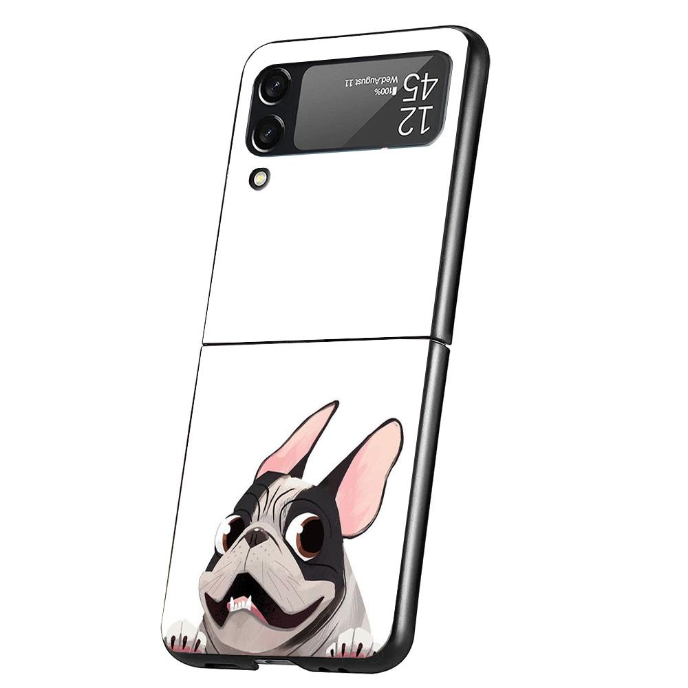 

Pug Dog French Bulldog Case Phone Cover for Samsung Galaxy Z Flip 6 5 4 3 5G ZFlip6 ZFlip5 ZFlip4 ZFlip3 Black Hard Trend Fundas Galaxy ZFlip6