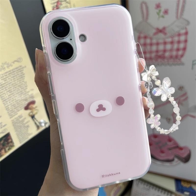 Giappone Coreano Stile INS Orso Carino e Rilassato Custodia per Telefono per iPhone 16 15 14 13 12 11 Pro Max XR XS 7 8 Plus MINI Y2K Copertura Fortunata