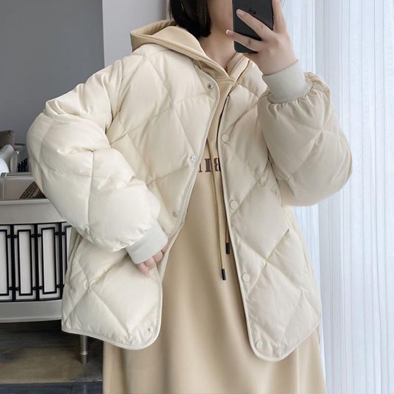 Spring new light short jacket small down cotton clothes with women's loose diamond cotton clothes